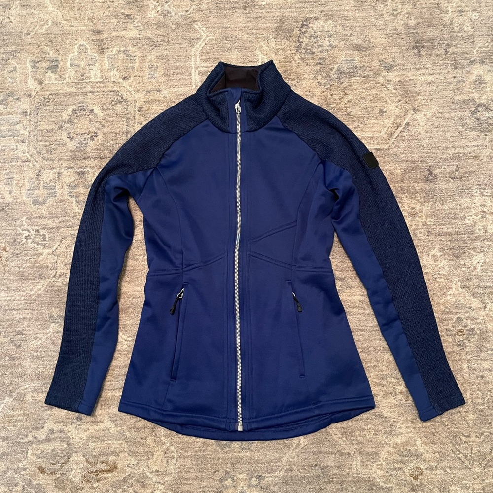 Spyder Women's Fleece Zip-Jacket Mixed Materials Blue XS EUC Lightly Worn